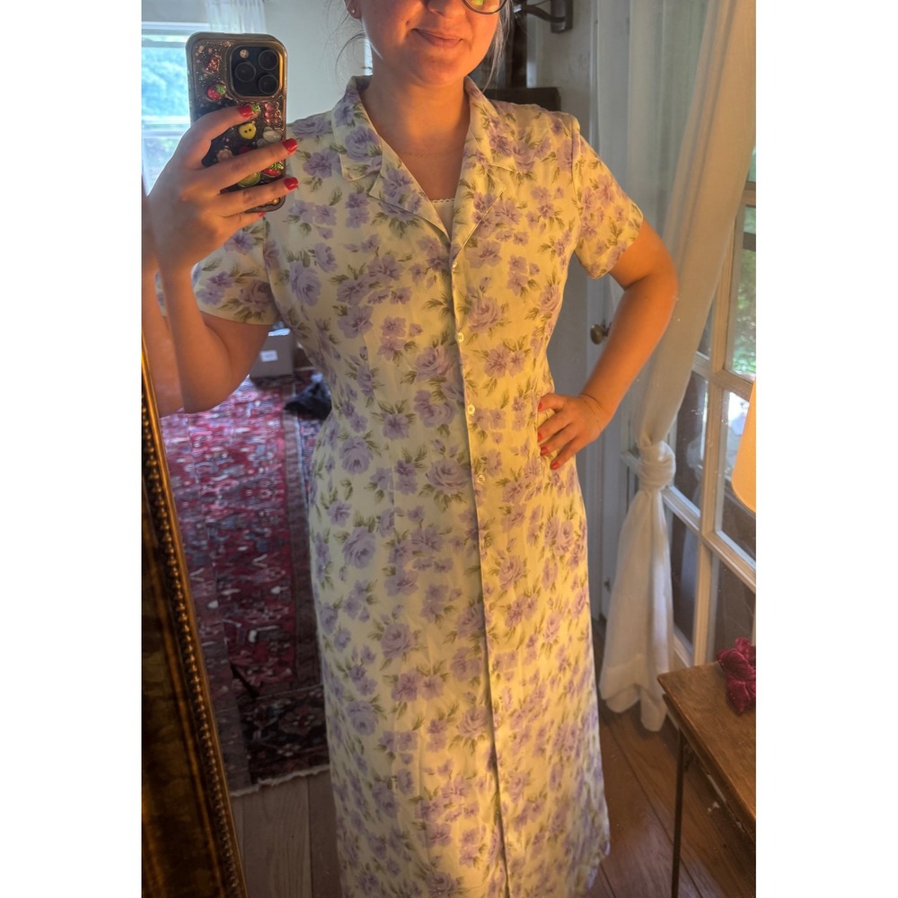 Vintage Liz Claiborne Emma James Floral Maxi Dress Pastel 90s Cottagecore 10